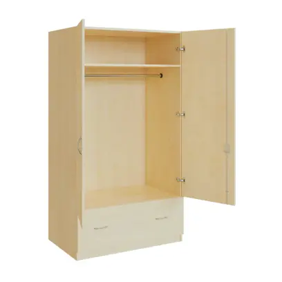 Q 24-100 skříň šatní, 2-dvéřová, 1000x600x1800mm, bříza irská